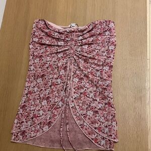 Garage Pink Floral Tube Top